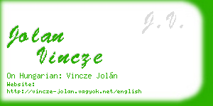 jolan vincze business card