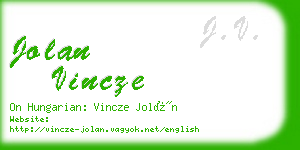 jolan vincze business card